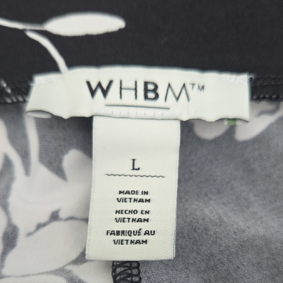 White House Black Market Monochrome Floral Wide Leg Pants - Picture 4 of 6